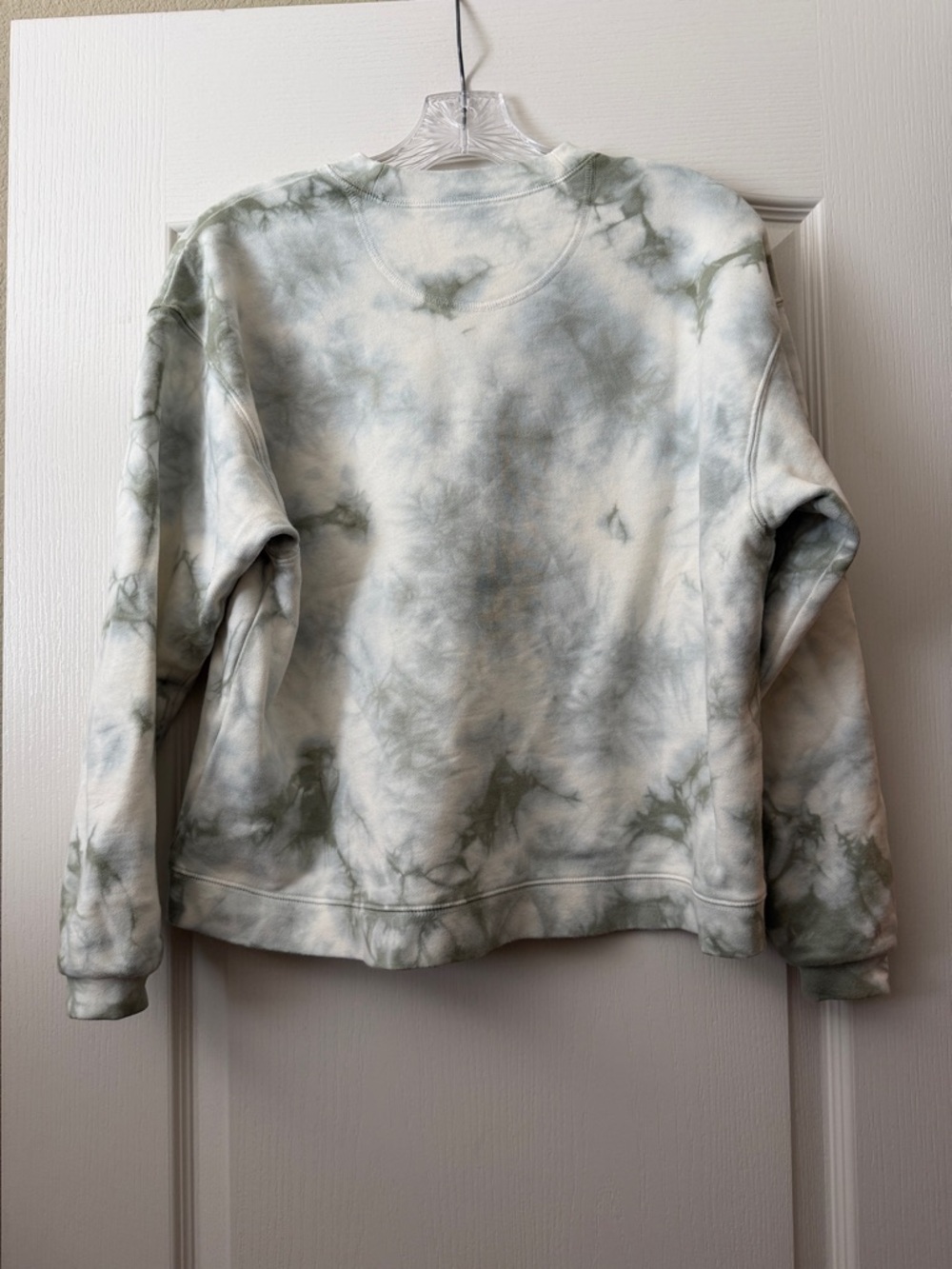 Madewell Tie-Dye Crewneck Sweatshirt in White and Sage Green - Picture 5 of 5
